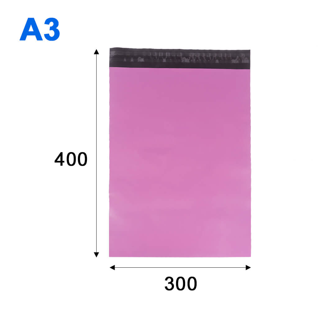 Кур'єрський пакет A3 300*400 + 40мм чорно-рожевий