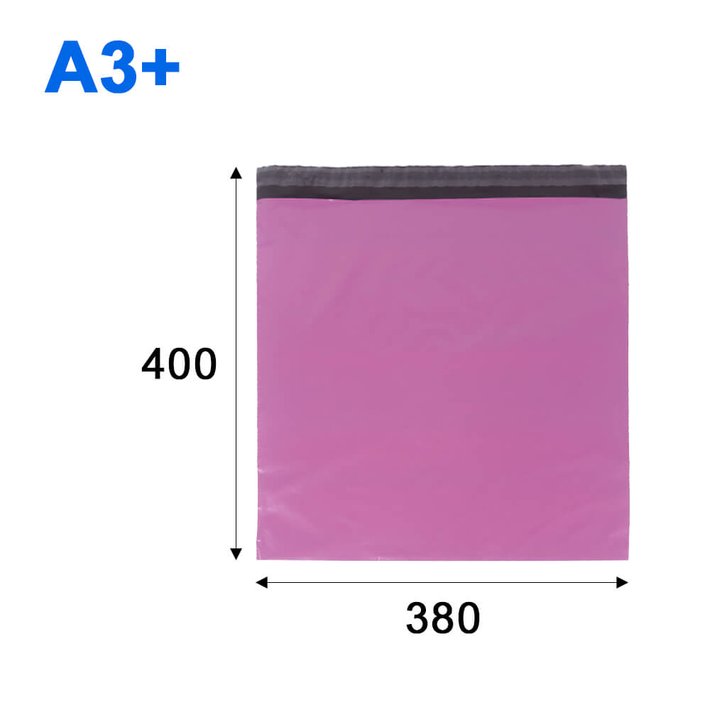 Курьерский пакет A3+ 380*400 + 40мм черно-розовый
