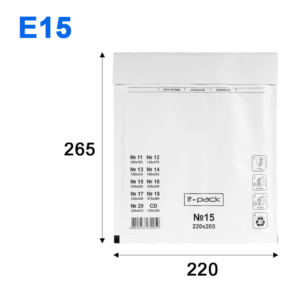 Конверт бандерольный 220*265 - №15 (белый) - Изображение 1