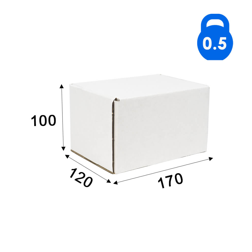 Картонна коробка Пошти - 0.5кг - 170*120*100 біла (лоток)