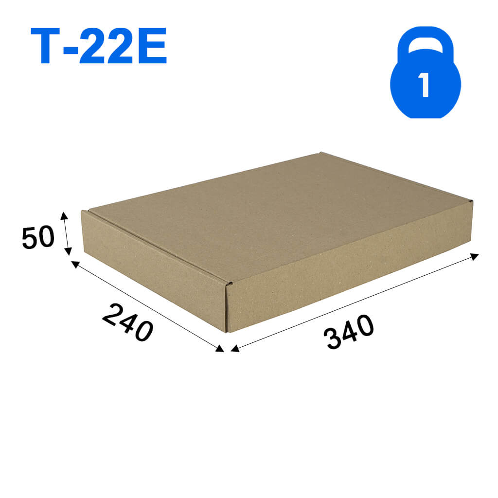 Картонна коробка Пошти - 1кг - 340*240*50 (лоток) (Т-22 Е)